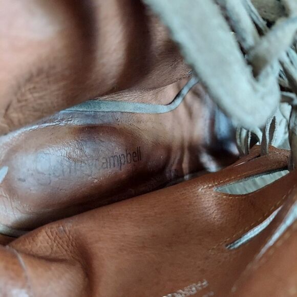 Jeffrey Campbell Corwin Lace Up Suede Block Heel Bootie Sandal 10 - Picture 10 of 12